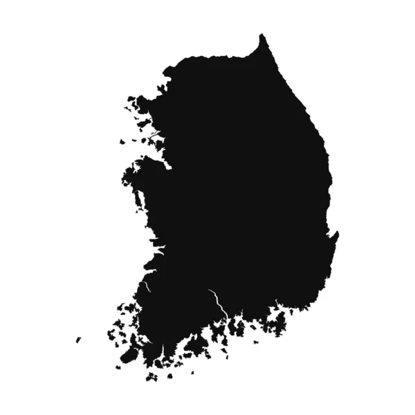 Περίληψη Silhouette Νότια Κορέα Απλός Χάρτης — Διανυσματικό Αρχείο