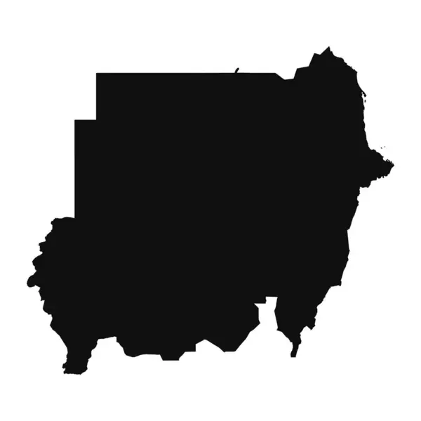 Silhouette Astratta Sudan Mappa Semplice — Vettoriale Stock