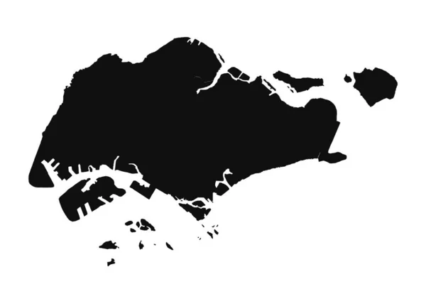 Résumé Carte Détaillée Singapour Silhouette — Image vectorielle