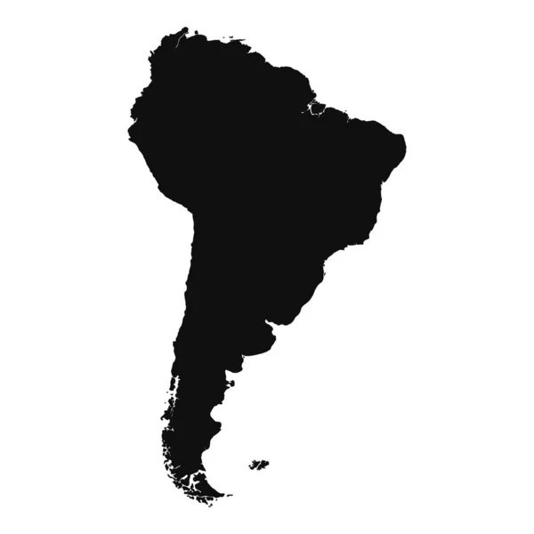 Astratto Sud America Silhouette Mappa Dettagliata — Vettoriale Stock
