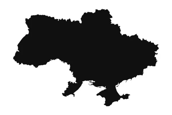 Sammanfattning Ukraina Silhuett Detaljerad Karta — Stock vektor