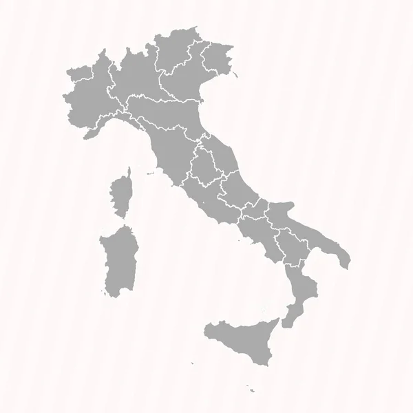 Mappa Dettagliata Dell Italia Con Stati Città — Vettoriale Stock