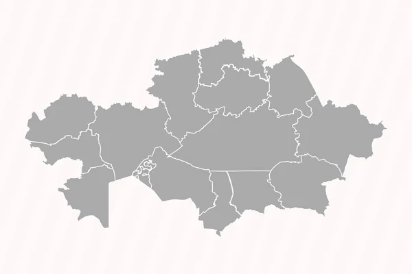 Podrobná Mapa Kazachstánu Státy Městy — Stockový vektor