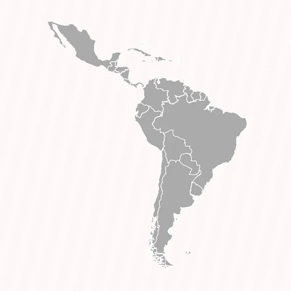 拉丁美洲与各国的详细地图 — 图库矢量图片