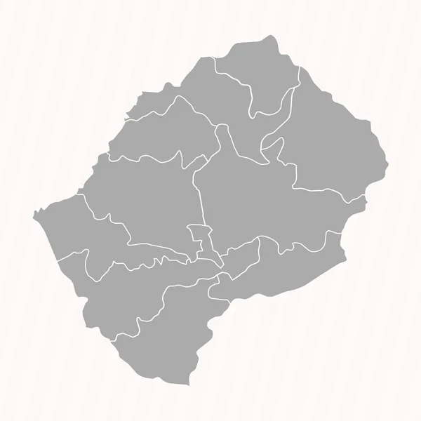 Carte Détaillée Lesotho Avec Les États Les Villes — Image vectorielle