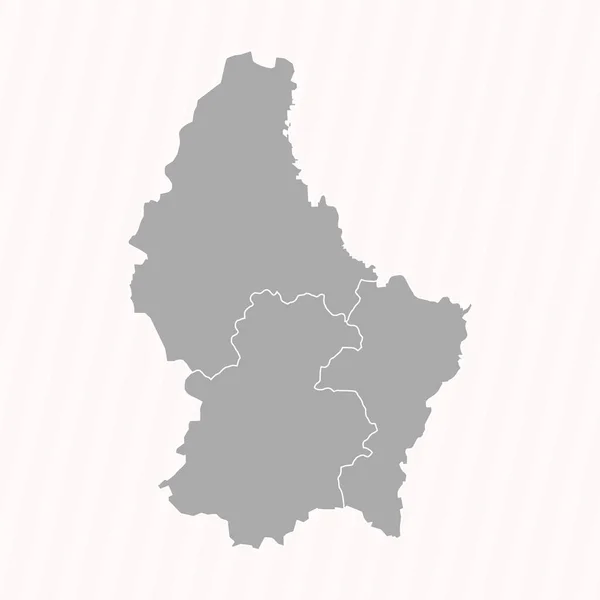 Detaljerad Karta Över Luxemburg Med Stater Och Städer — Stock vektor