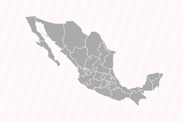 Detaillierte Karte Von Mexiko Mit Bundesstaaten Und Städten — Stockvektor