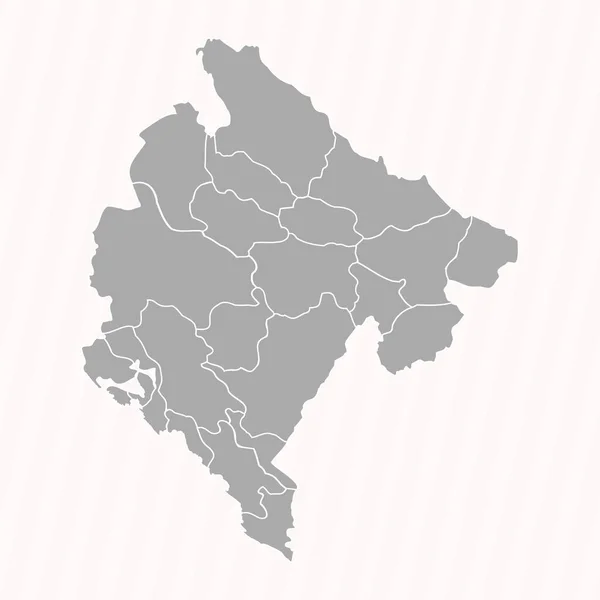 Mapa Detallado Montenegro Con Estados Ciudades — Vector de stock