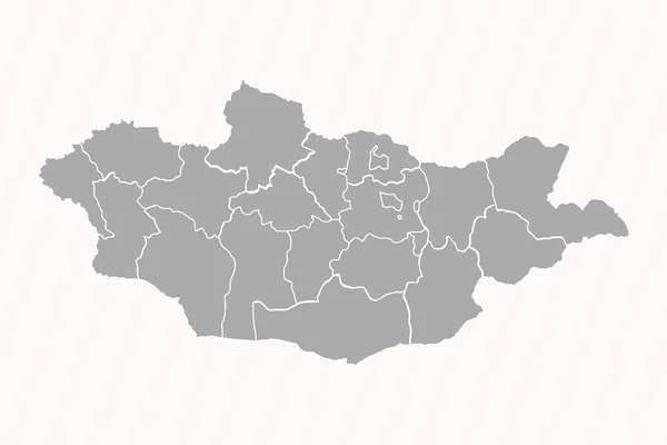 Mapa Detalhado Mongólia Com Estados Cidades —  Vetores de Stock