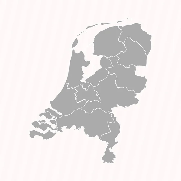 Ülkeler Şehirlerle Ayrıntılı Hollanda Haritası — Stok Vektör