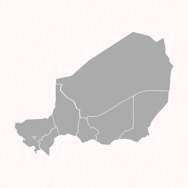 Podrobná Mapa Nigeru Státy Městy — Stockový vektor
