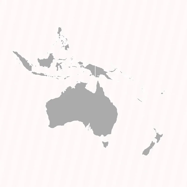 Детальна Карта Океанії Країнами — стоковий вектор