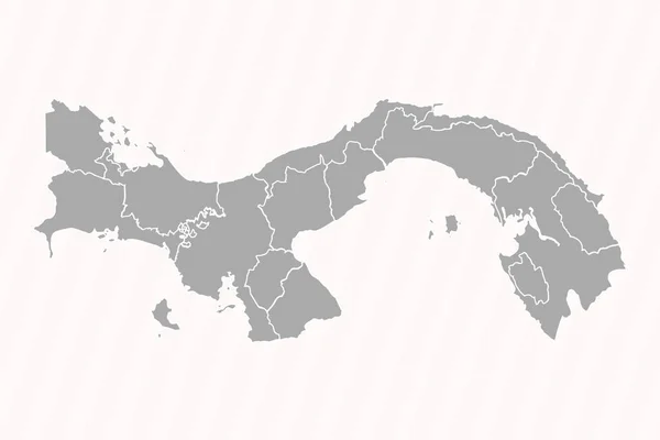 Peta Rinci Panama Dengan Negara Negara Dan Kota Kota - Stok Vektor