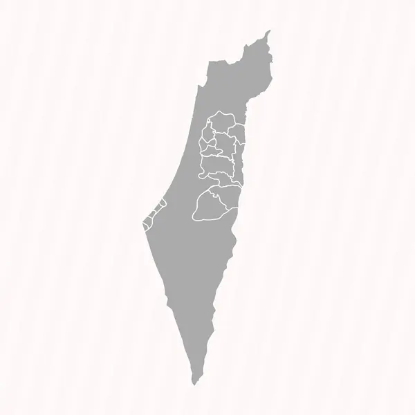 Gedetailleerde Kaart Van Palestina Met Staten Steden — Stockvector