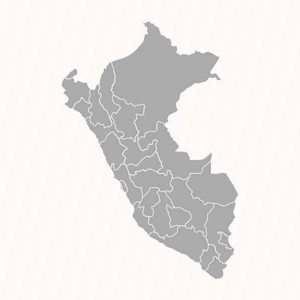州と都市とのペルーの詳細な地図 — ストックベクタ