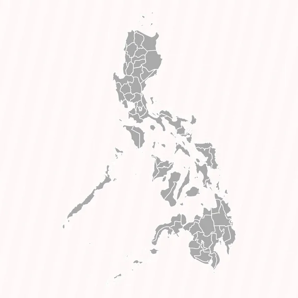 Detaljerad Karta Över Filippinerna Med Stater Och Städer — Stock vektor