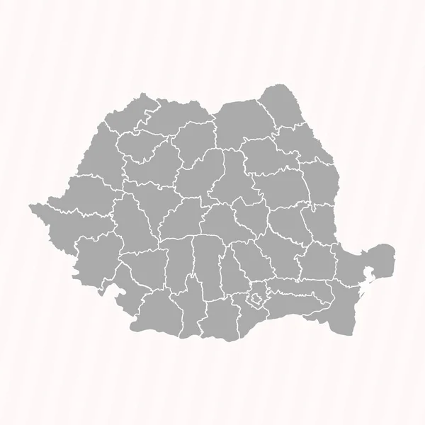 Mapa Detalhado Roménia Com Estados Cidades — Vetor de Stock