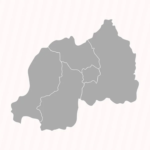 Mappa Dettagliata Del Ruanda Con Stati Città — Vettoriale Stock