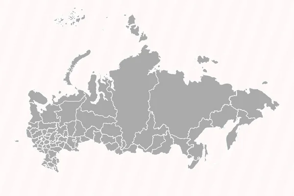 Detailed Map Russia States Cities — Stock Vector
