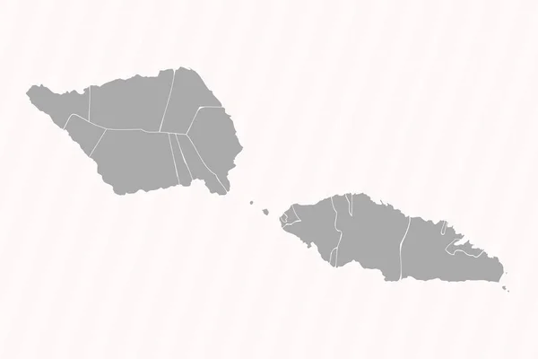 州と都市とのサモアの詳細なマップ — ストックベクタ