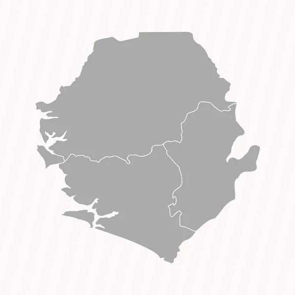 Sierra Leone Részletes Térképe Államokkal Városokkal — Stock Vector