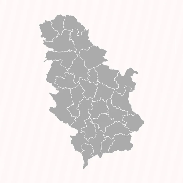 Mapa Detallado Serbia Con Estados Ciudades — Vector de stock