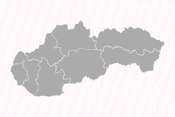 Szczegółowa Mapa Słowacji Państwami Miastami — Wektor stockowy