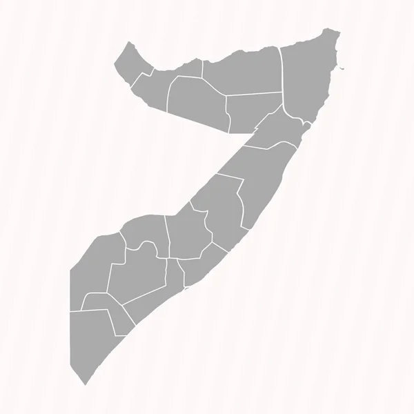 Mappa Dettagliata Della Somalia Con Stati Città — Vettoriale Stock