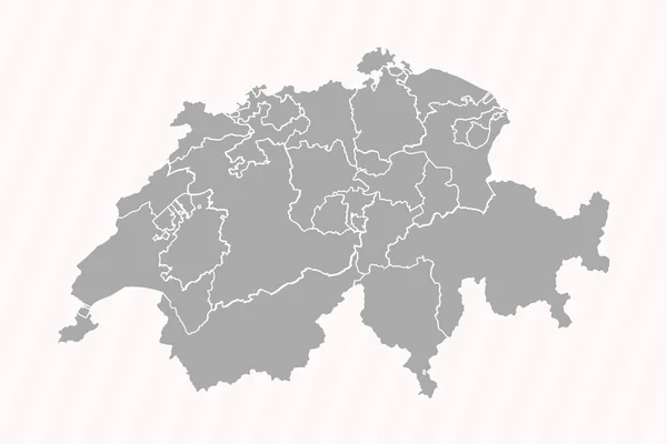 Podrobná Mapa Švýcarska Státy Městy — Stockový vektor