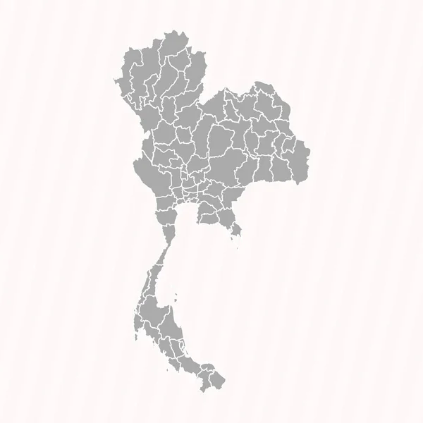 Mappa Dettagliata Della Thailandia Con Stati Citi — Vettoriale Stock