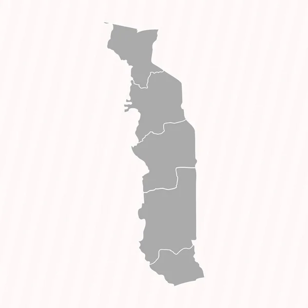 国と都市とのトーゴの詳細なマップ — ストックベクタ