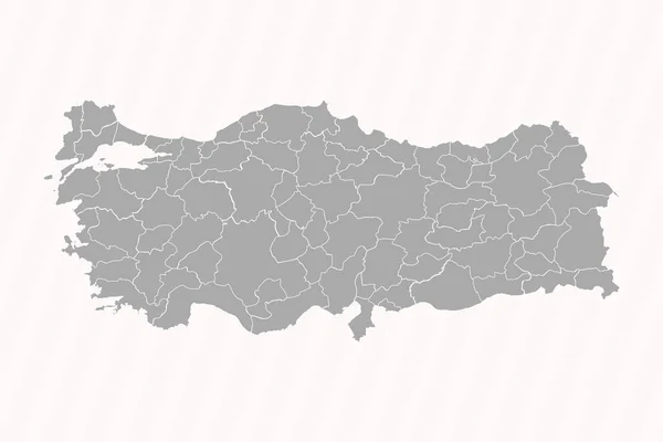 Szczegółowa Mapa Turcji Państwami Miastami — Wektor stockowy