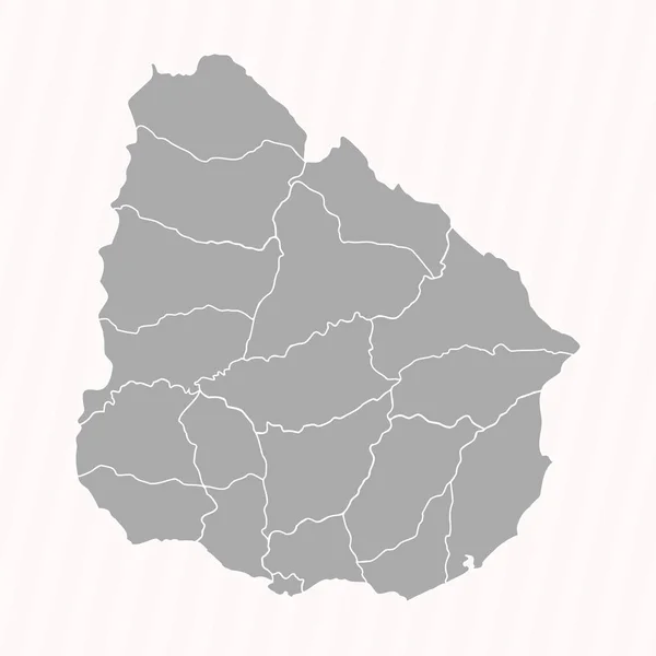 Λεπτομερής Χάρτης Της Ουρουγουάης Κράτη Και Τις Πόλεις — Διανυσματικό Αρχείο