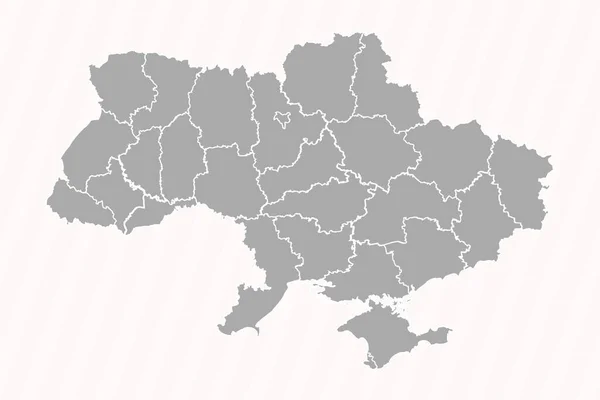 Szczegółowa Mapa Ukrainy Państwami Miastami — Wektor stockowy