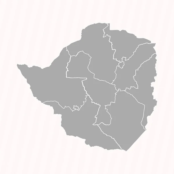 Gedetailleerde Kaart Van Zimbabwe Met Staten Steden — Stockvector