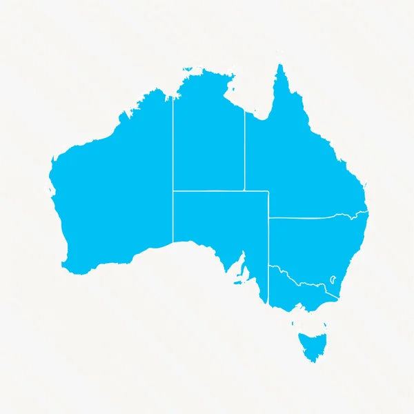 Пласка Карта Дизайну Австралії Подробицями — стоковий вектор
