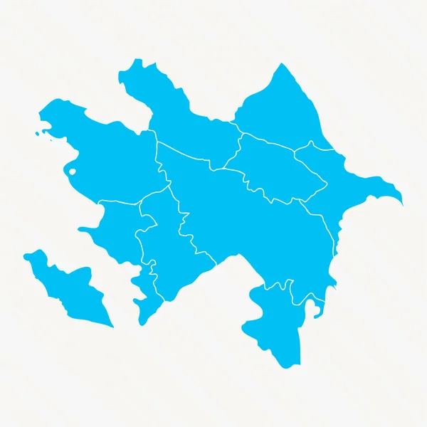 詳細なアゼルバイジャンのフラットデザインマップ — ストックベクタ