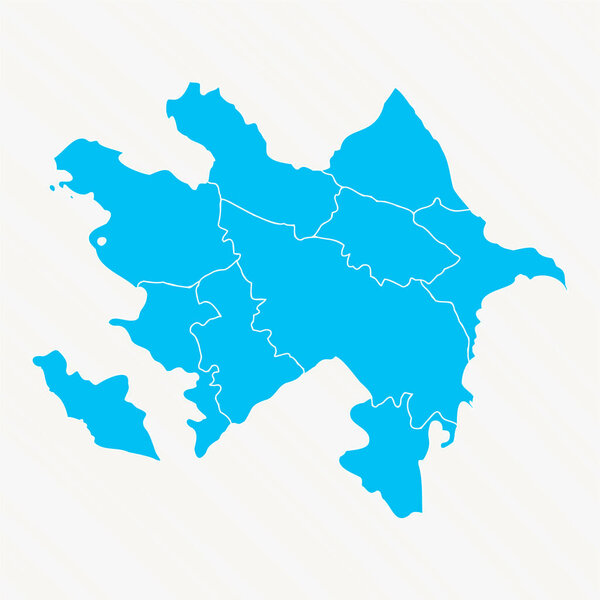 Flat Design Map of Azerbaijan With Details