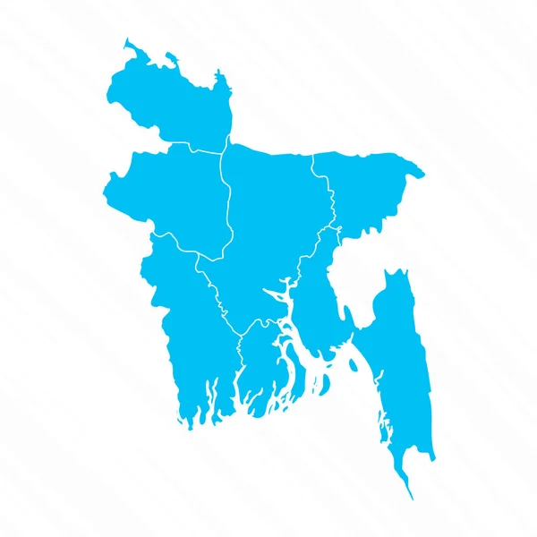 Mappa Flat Design Del Bangladesh Con Dettagli — Vettoriale Stock