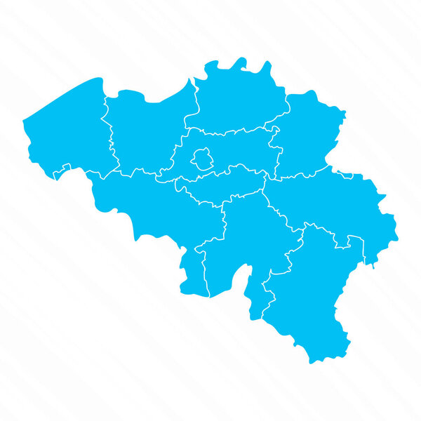 Flat Design Map of Belgium With Details
