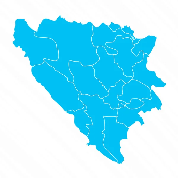 Mapa Płaski Projekt Bośni Hercegowiny Szczegółami — Wektor stockowy