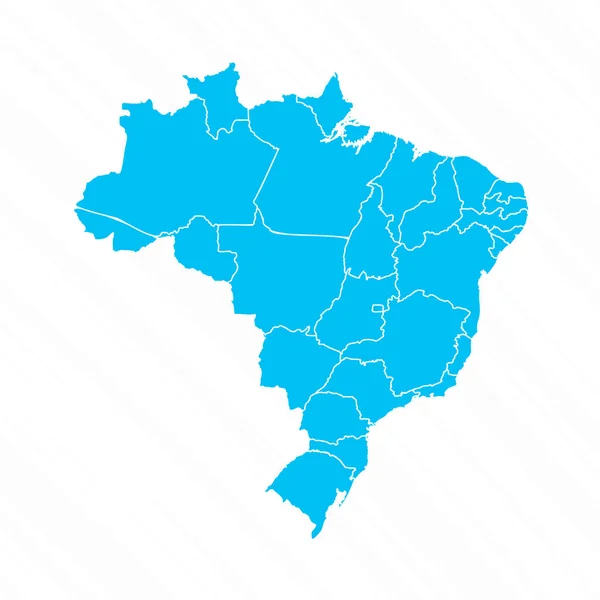 Mapa Design Plano Brasil Com Detalhes — Vetor de Stock