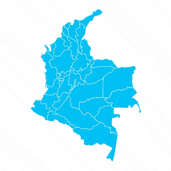 Mapa Design Plano Colômbia Com Detalhes — Vetor de Stock