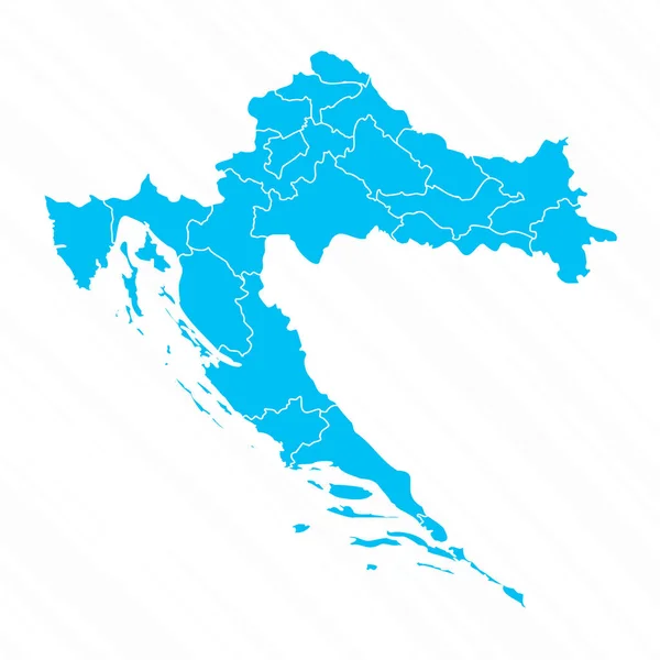 Mappa Flat Design Della Croazia Con Dettagli — Vettoriale Stock