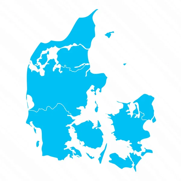 詳細とデンマークのフラットデザインマップ — ストックベクタ