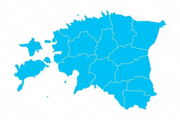 Mapa Plano Estonia Con Detalles — Vector de stock