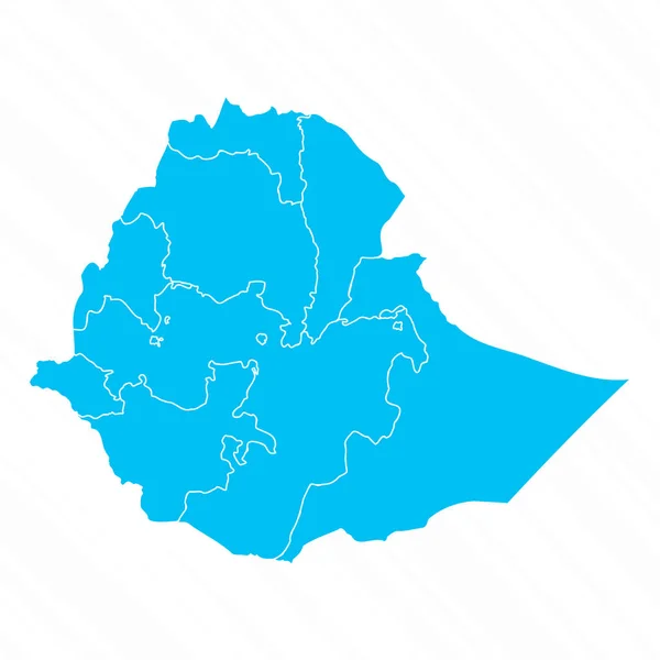 Peta Rancangan Datar Etiopia Dengan Rincian - Stok Vektor