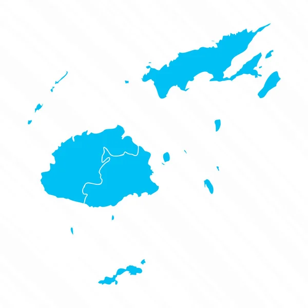Peta Rancangan Datar Fiji Dengan Rincian - Stok Vektor