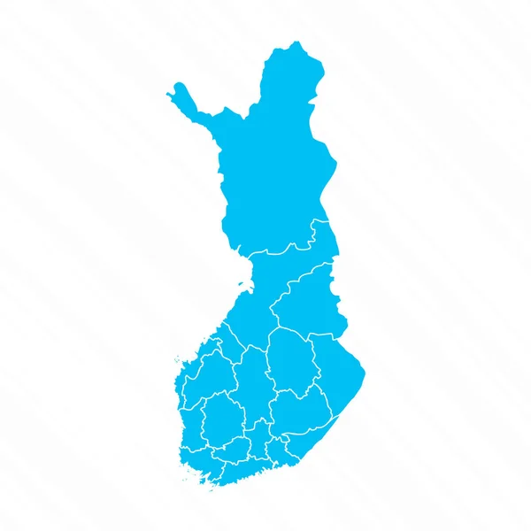 Mappa Flat Design Della Finlandia Con Dettagli — Vettoriale Stock
