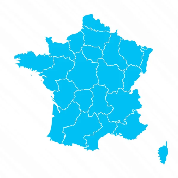 Карта Плоского Дизайну Франції Подробицями — стоковий вектор